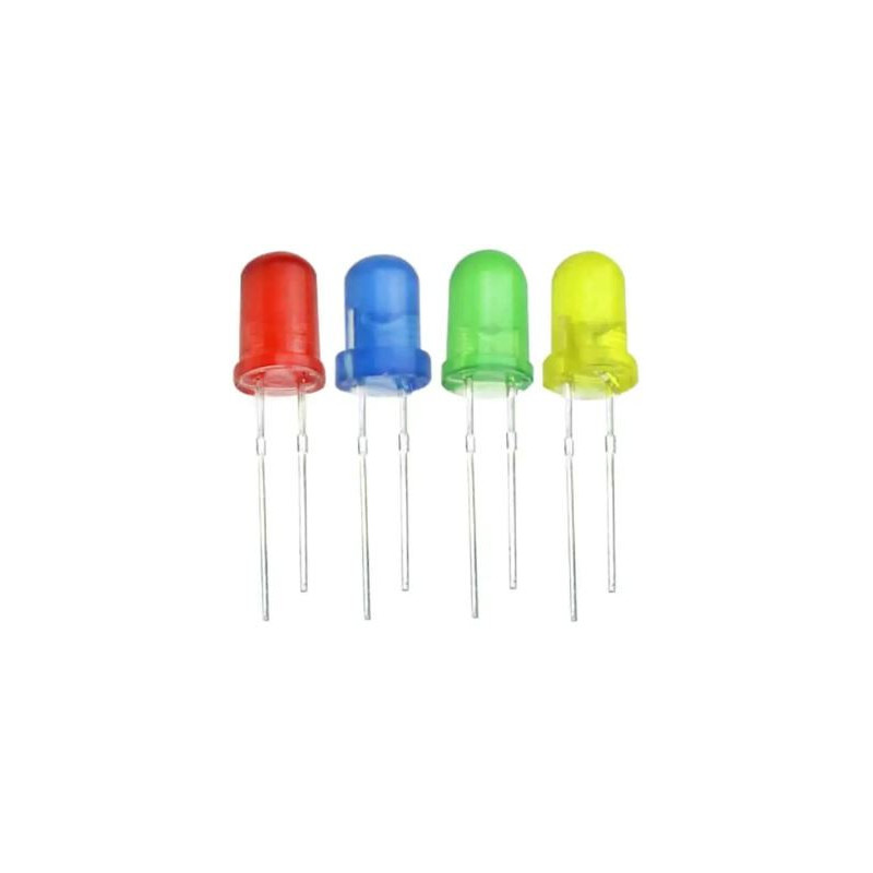 Led 5mm en colores rojo, azul, verde y amarillo